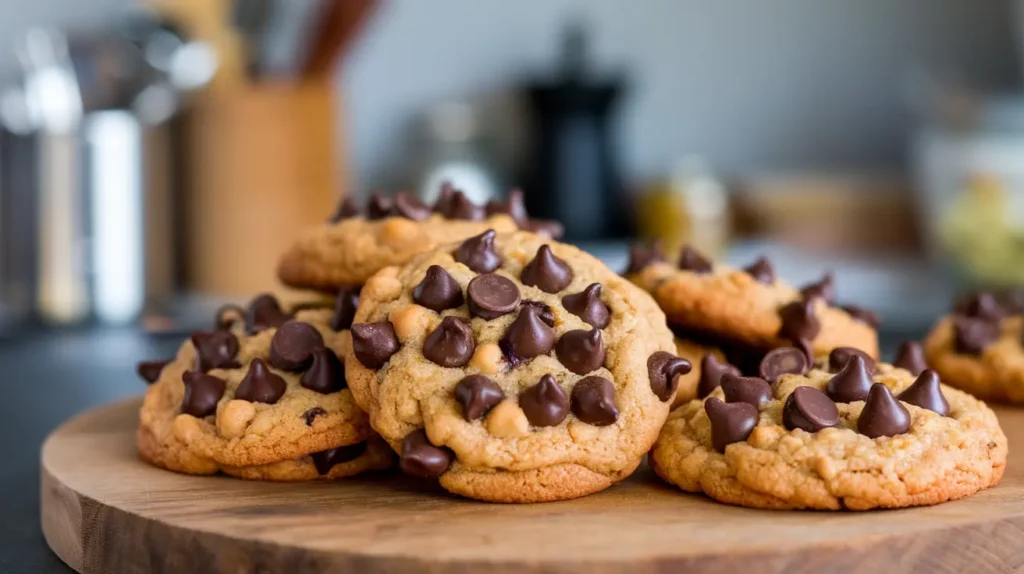 Plate of freshly baked chickpea chocolate chip cookies, a healthy and gluten-free dessert option