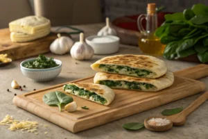 Spinach Garlic Stuffed Flatbread Recipe – Quick & Healthy