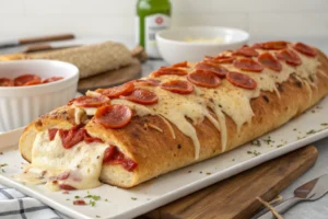 tremendus cheesy pepperoni stromboli