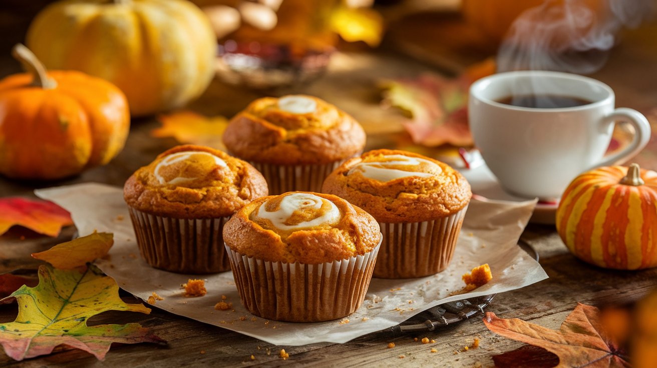 Moist Pumpkin Cream Cheese Muffins