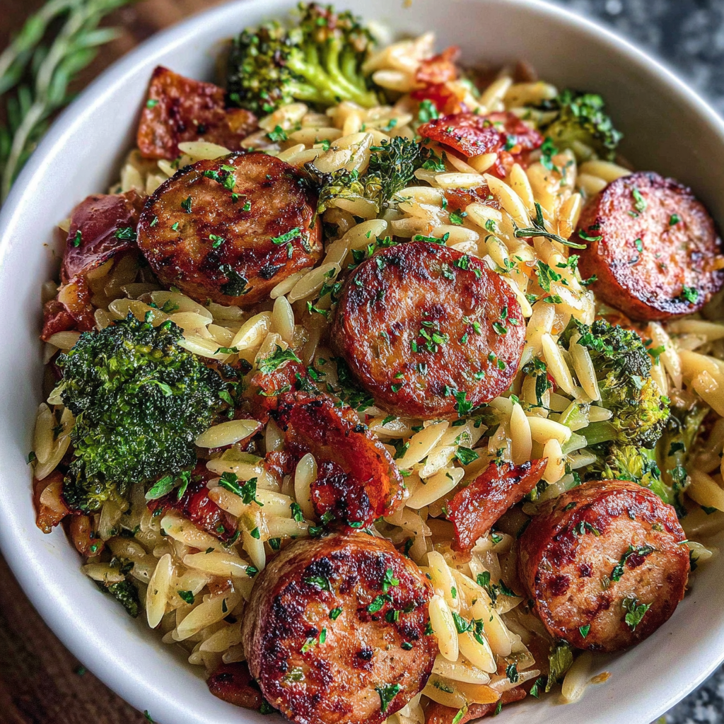 Chicken Sausage Broccoli Orzo