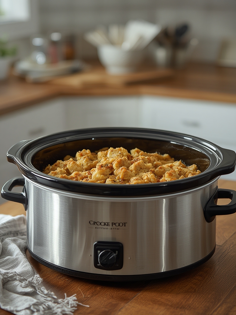 Creamy Crockpot Chicken & Stuffing: The Thanksgiving in a Bowl