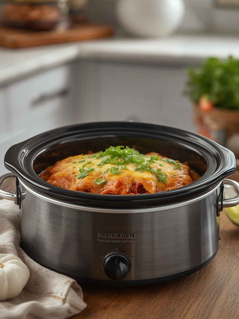 Low-Carb Crockpot Chicken Enchilada Casserole (No Tortillas)