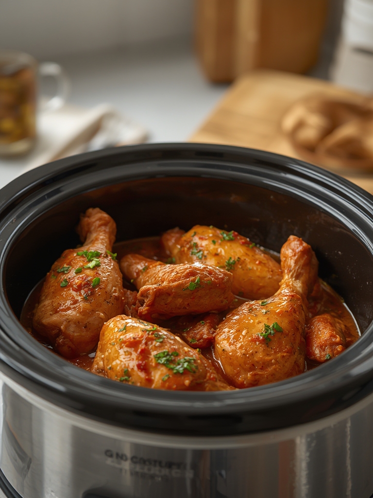Juicy Crockpot Chicken Legs with BBQ Sauce (Kid-Approved)