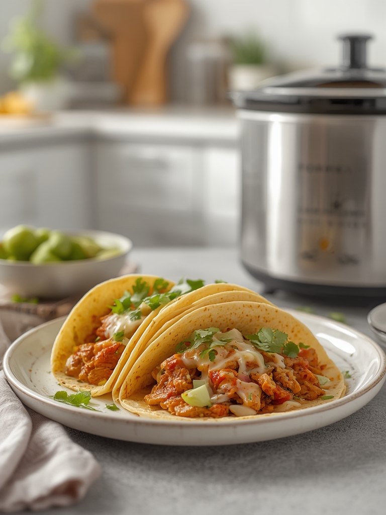 5-Ingredient Crockpot Chicken Tacos (No Chopping Required!)