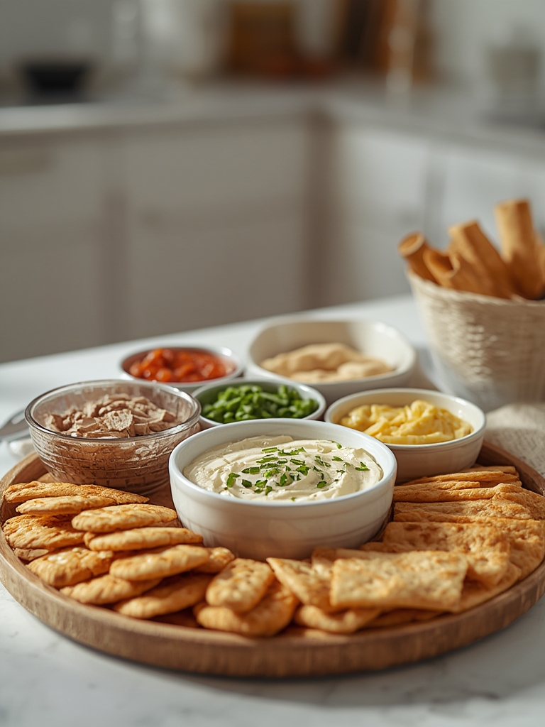 Assorted Dips With Crackers