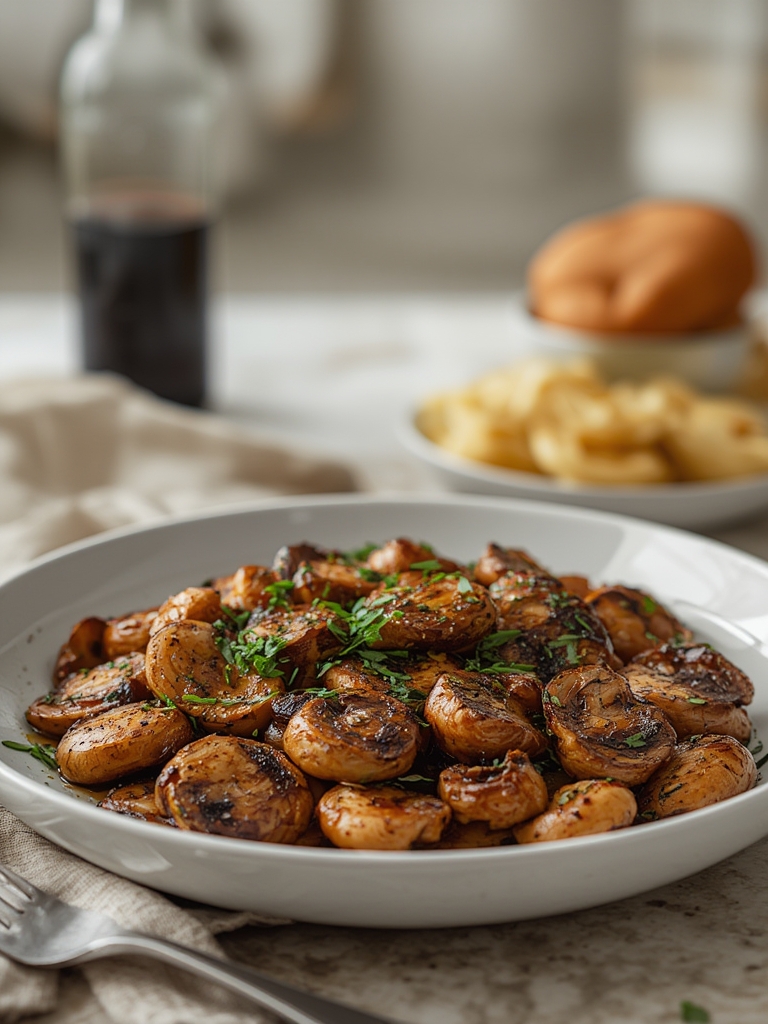 Balsamic Garlic Sautéed Mushrooms for Steak & Pasta