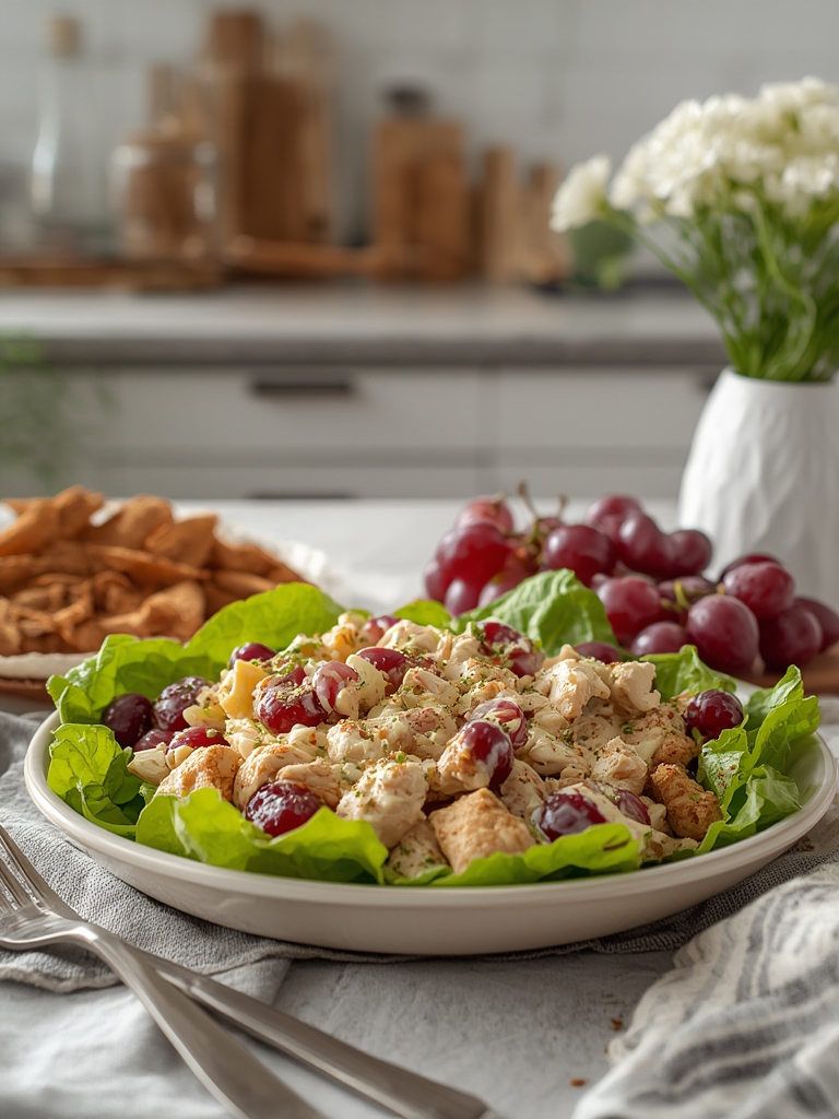 Creamy Chicken Salad With Grapes & Crunchy Nuts