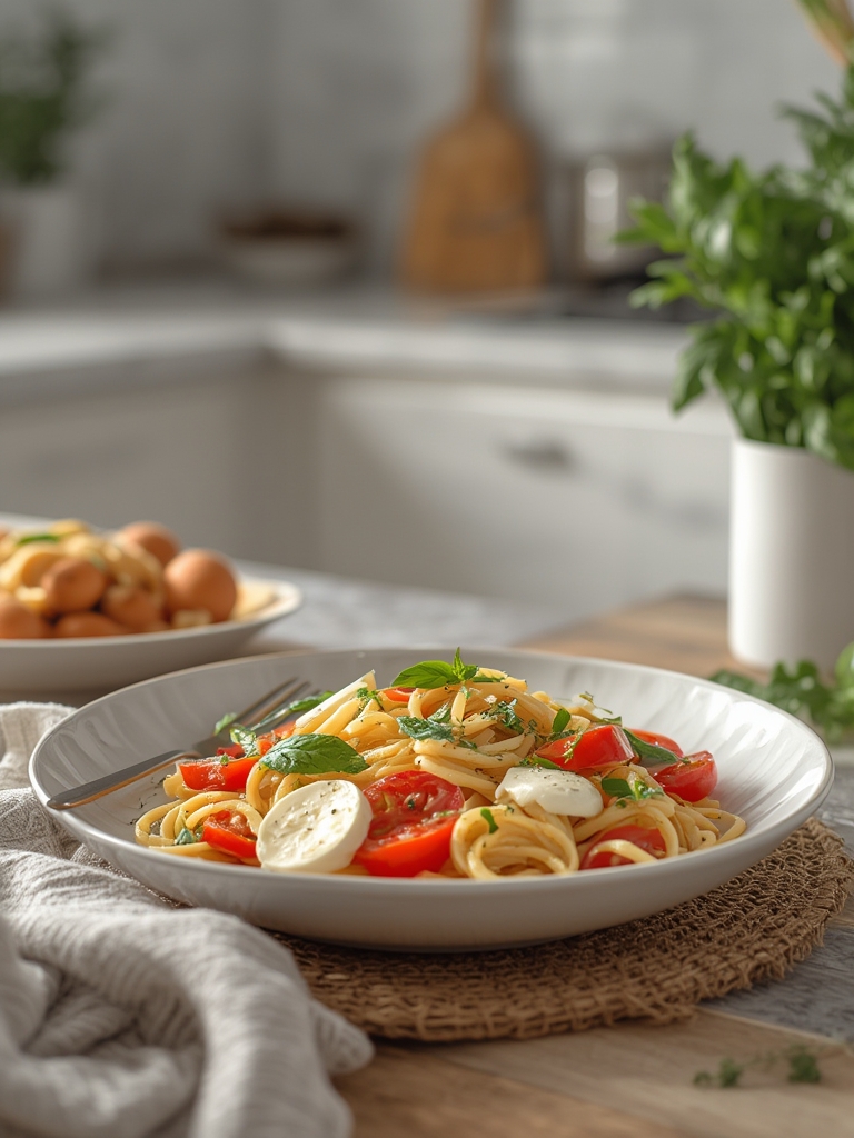 Easy Caprese Pasta Salad With Fresh Basil