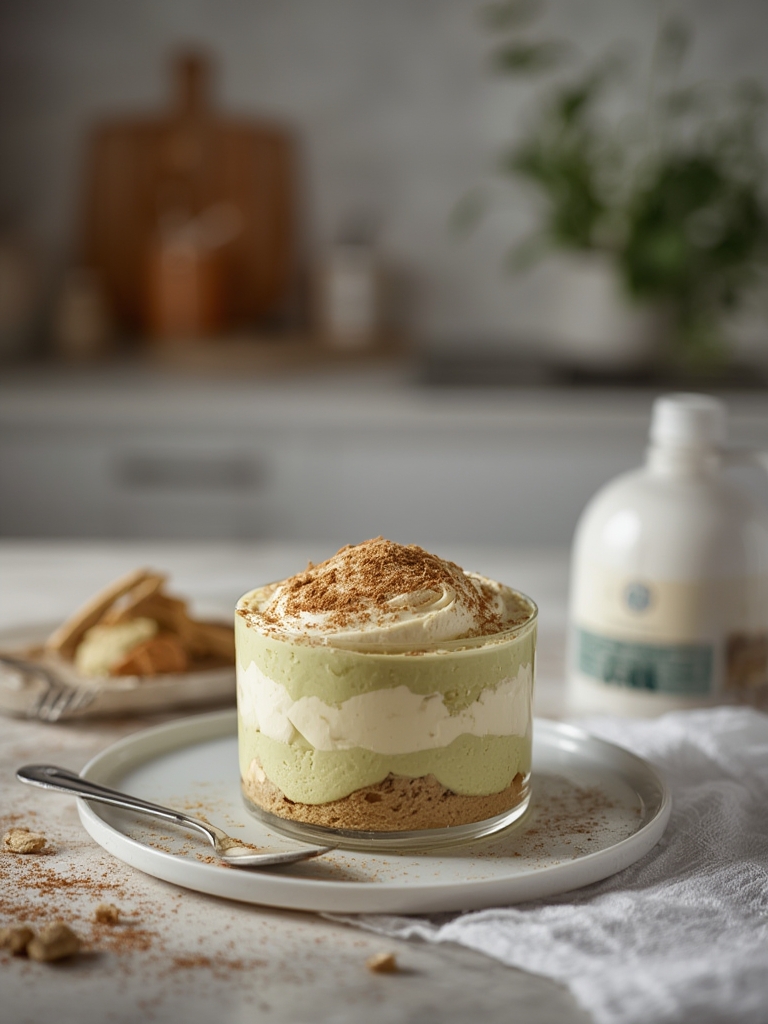 Pistachio Tiramisu With a Creamy No-Bake Filling