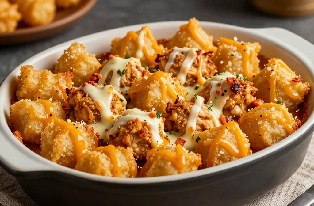 Cheddar Ranch Chicken Tater Tot Bake is a must-try