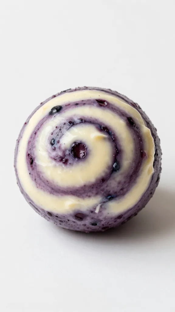 Single boule with blueberry-cream cheese swirl scoring