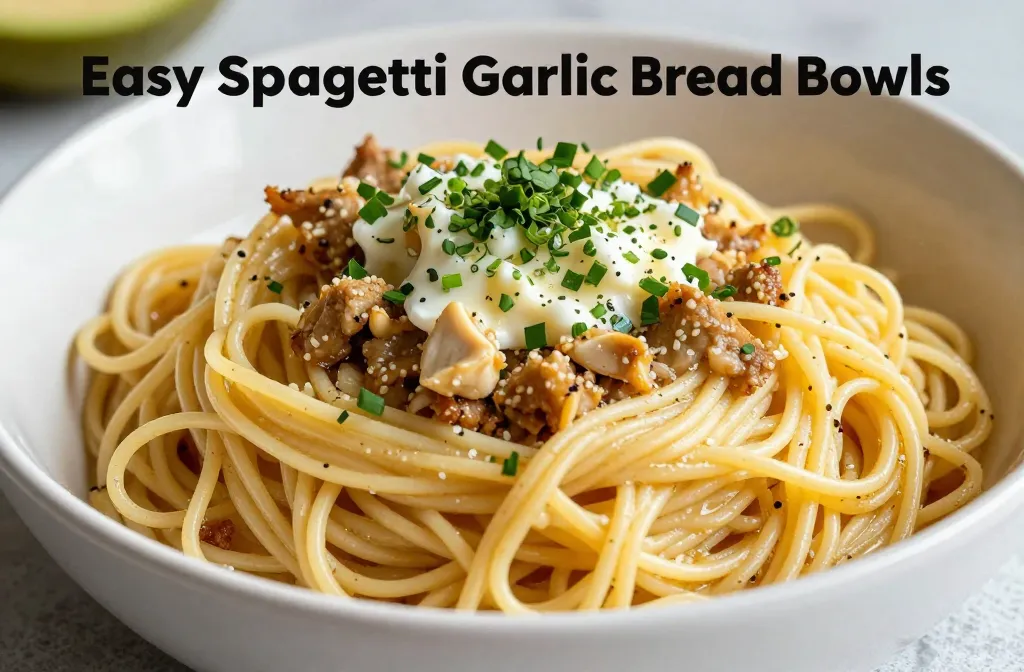 Easy Spaghetti Garlic Bread Bowls | Fast Dinner Recipe